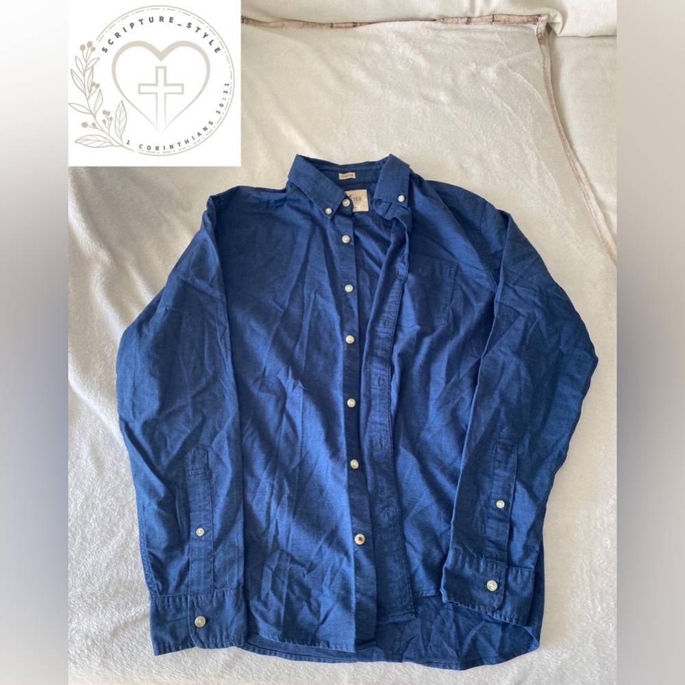 Hollister Blue Lightweight Shirt Jacket